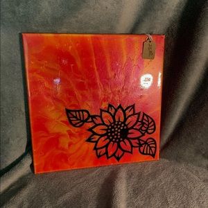 Acrylic pour on a 12x12 canvas